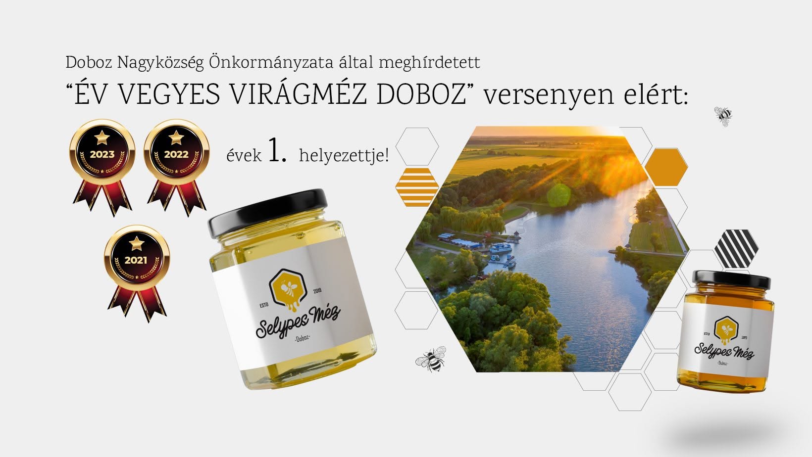 Az Év Vegyes Virágméz Doboz verseny 1. helyezett díjai 2021, 2022 és 2023